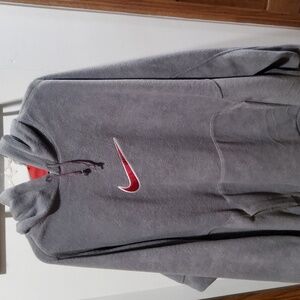 Nike Gray Hoodie with Red Swoosh